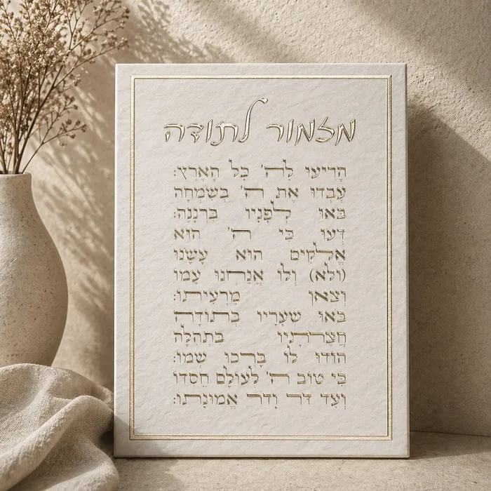 מזמור לתודה קנווס - שילוב זהב