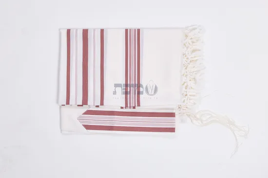 טלית צמר מהודרת דגם "הלל" בורדו