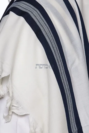 טלית צמר לחתן דגם "ישתבח" כחול