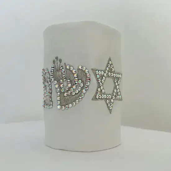 עטרה יוקרתית לטלית משובצת אבני סברובסקי SWAROVSKI "שמע ישראל"