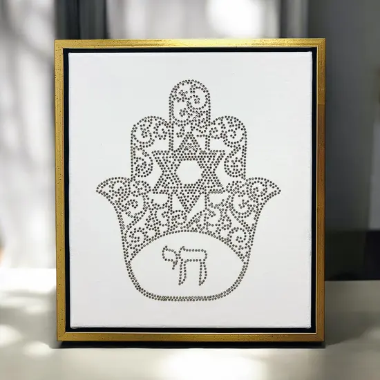 ציור קריסטל סברובסקי SWAROVSKI - חמסה זהב