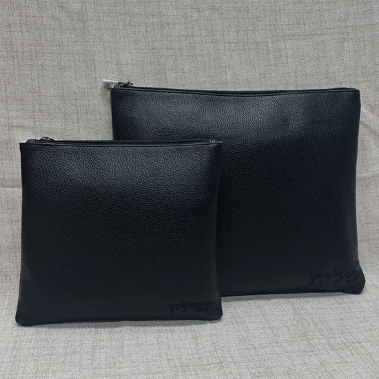 סט כיסויים לטלית ותפילין יוקרתי לחתן - בלאק