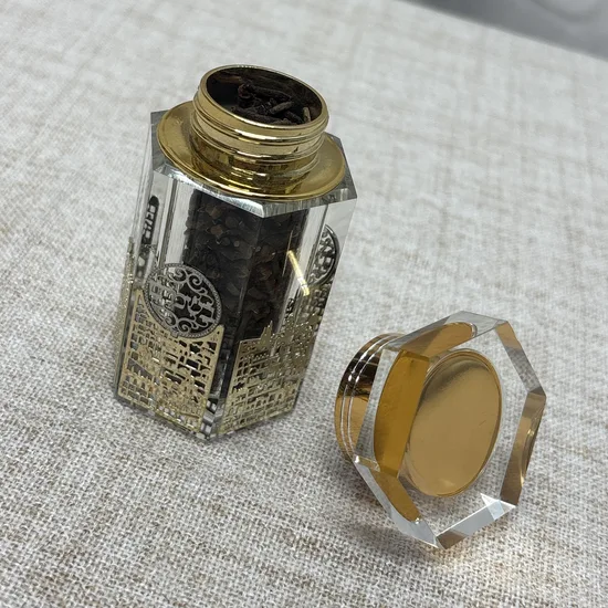 כלי לבשמים קריסטל שילוב פלקטה דגם "ירושלים"