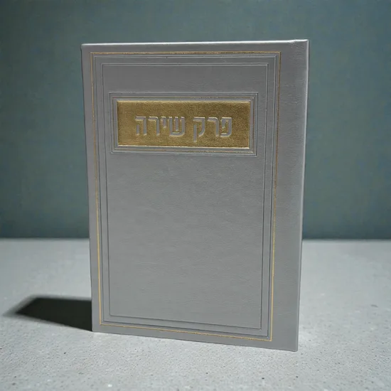 פרק שירה מעוצב - דמוי עור - אפור זהב