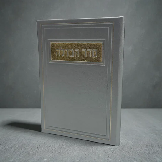 סדר הבדלה בעיצוב יוקרתי - דמוי עור - אפור זהב