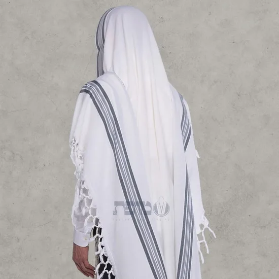 טלית צמר יוקרתית דגם "הלל" כחול