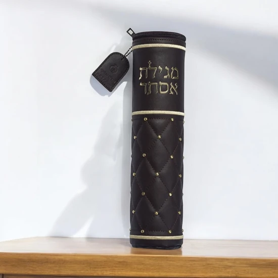 תיק למגילת אסתר יוקרתי דמוי עור לקלף 39 ס"מ.